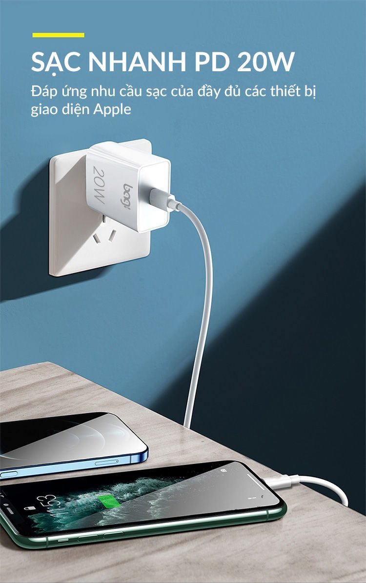 Củ sạc nhanh Bagi chuẩn PD 20W PD20 – ảnh 3