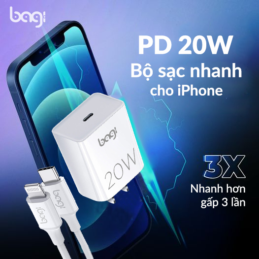 Củ sạc nhanh Bagi chuẩn PD 20W PD20 – ảnh 8