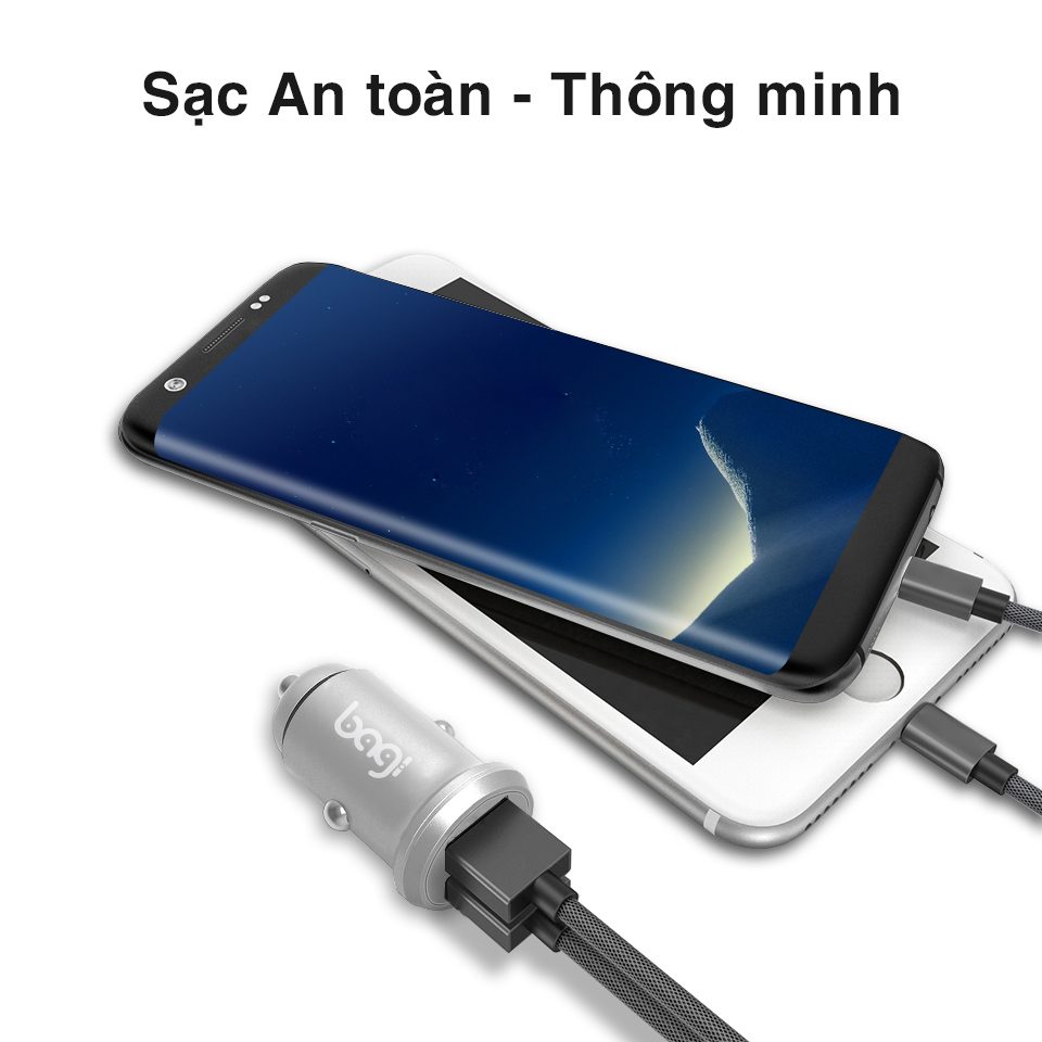 Củ sạc ô tô 2 ổ cắm USB Bagi chính hãng CC-O52n – ảnh 8