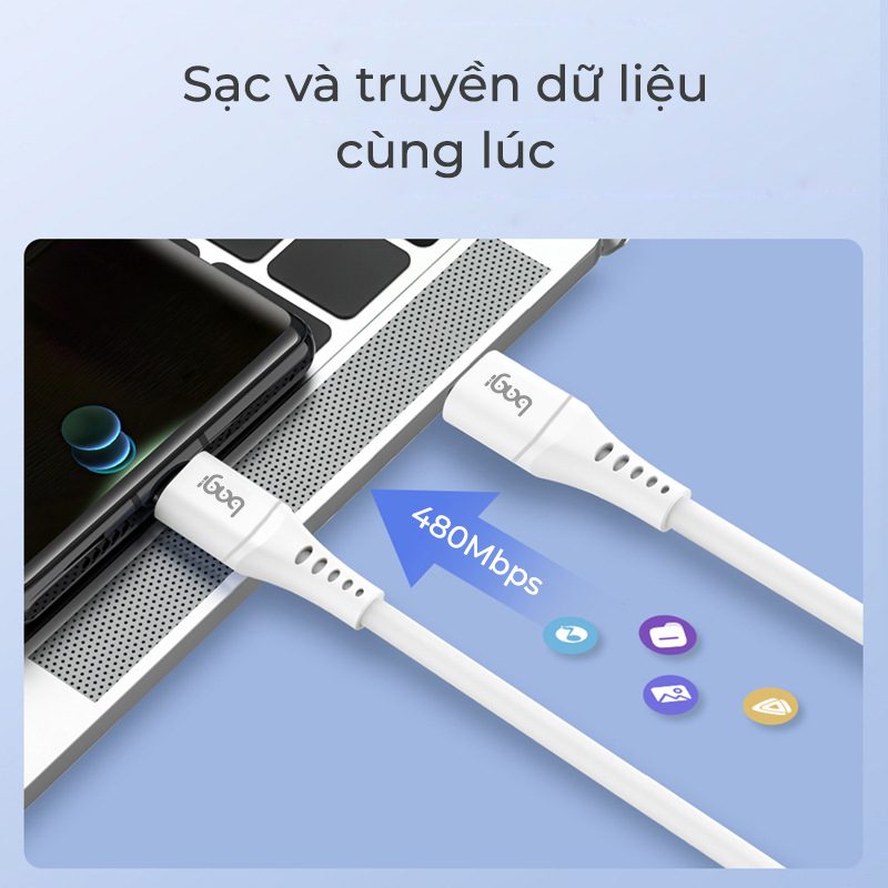 Combo củ + cáp sạc PD20w tiện lợi nhỏ gọn Bagi Type C-Type C – ảnh 5