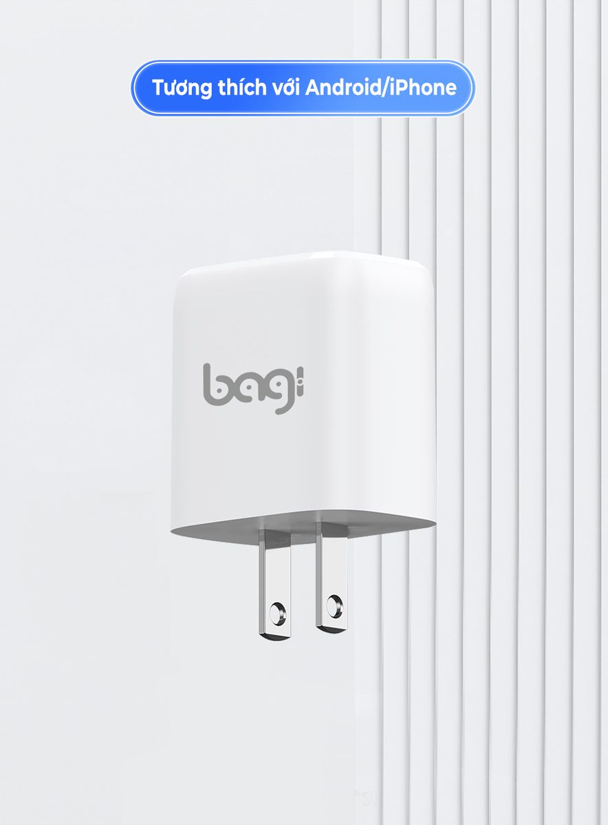 Combo củ + cáp sạc PD20w tiện lợi nhỏ gọn Bagi Type C-Type C – ảnh 7