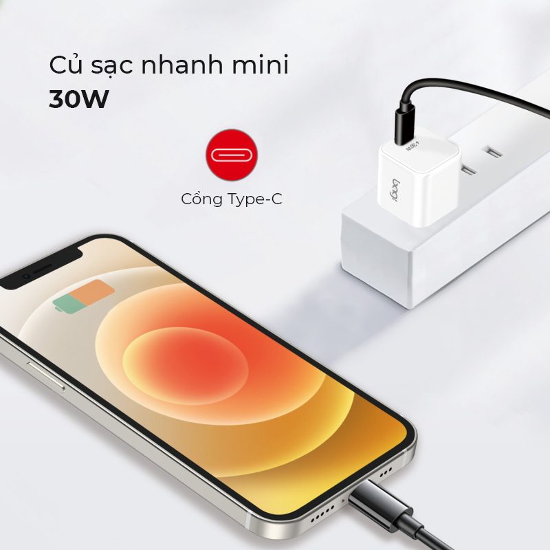 Củ sạc nhanh Bagi 1 cổng PD công nghệ GaN PD30n – ảnh 7