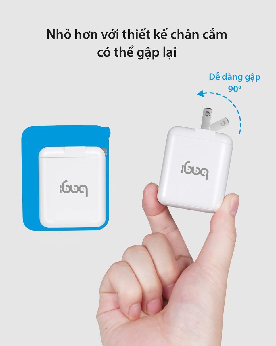 Củ sạc nhanh Bagi 30W 2 cổng USB Type-C PD30W - ảnh 5