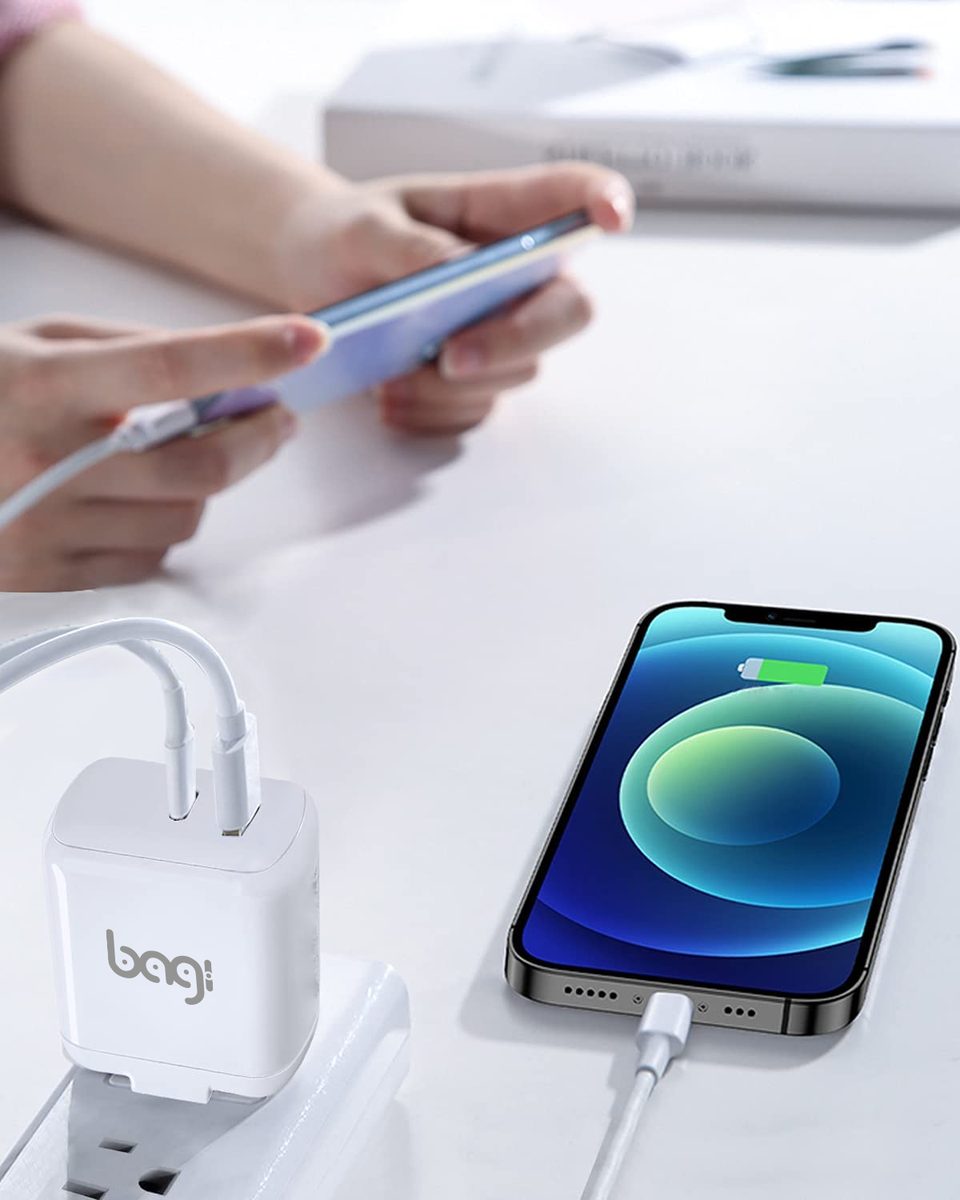 Củ sạc nhanh Bagi 30W 2 cổng USB Type-C PD30W - ảnh 6