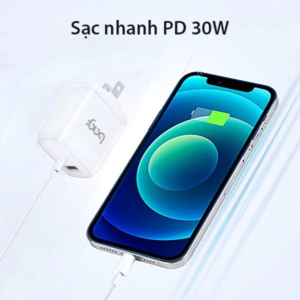 Củ sạc nhanh Bagi 30W 2 cổng USB Type-C PD30W - ảnh 7