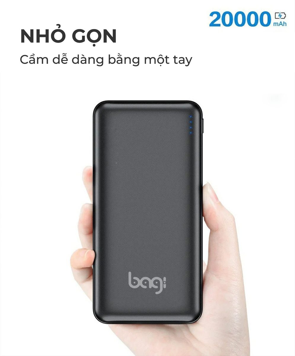 Pin sạc dự phòng nhanh Bagi 20.000mAh P20 - ảnh 4