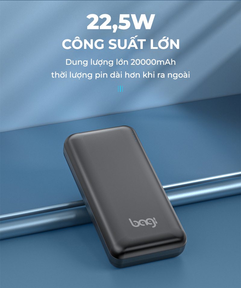 Pin sạc dự phòng nhanh Bagi 20.000mAh P20 - ảnh 5