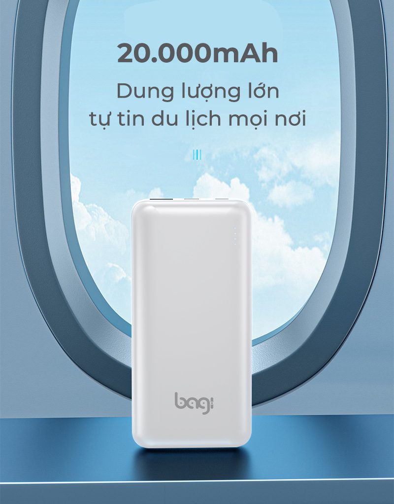 Pin sạc dự phòng nhanh Bagi 20.000mAh P20 - ảnh 6