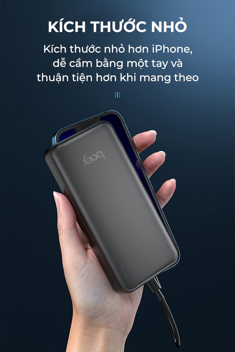 Pin sạc dự phòng nhanh Bagi 20.000mAh P20 - ảnh 9