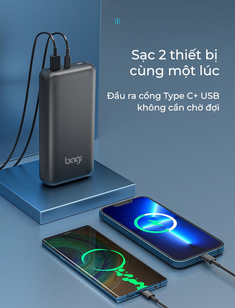 Pin sạc dự phòng nhanh Bagi 20.000mAh P20 - ảnh 11