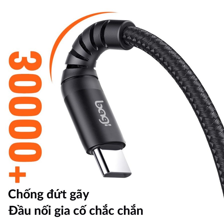 Cáp dù sạc nhanh Type C nhiều kích thước Bagi CH100-120-180 - ảnh 9