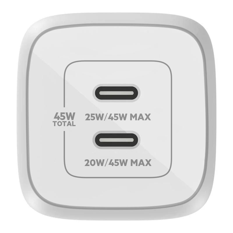 Củ sạc nhanh Bagi 45W 2 cổng Type-C PD45W – ảnh 4
