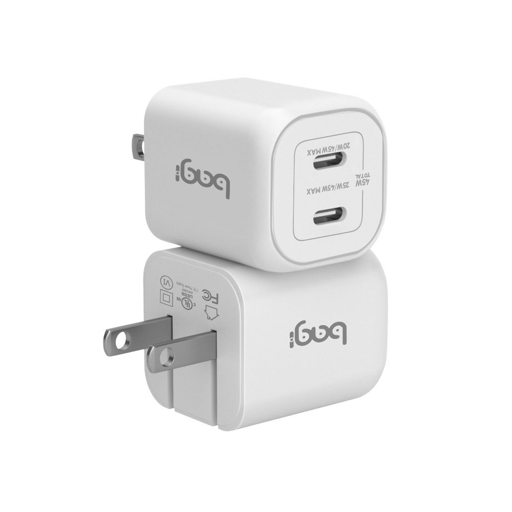 Củ sạc nhanh Bagi 45W 2 cổng Type-C PD45W – ảnh 8