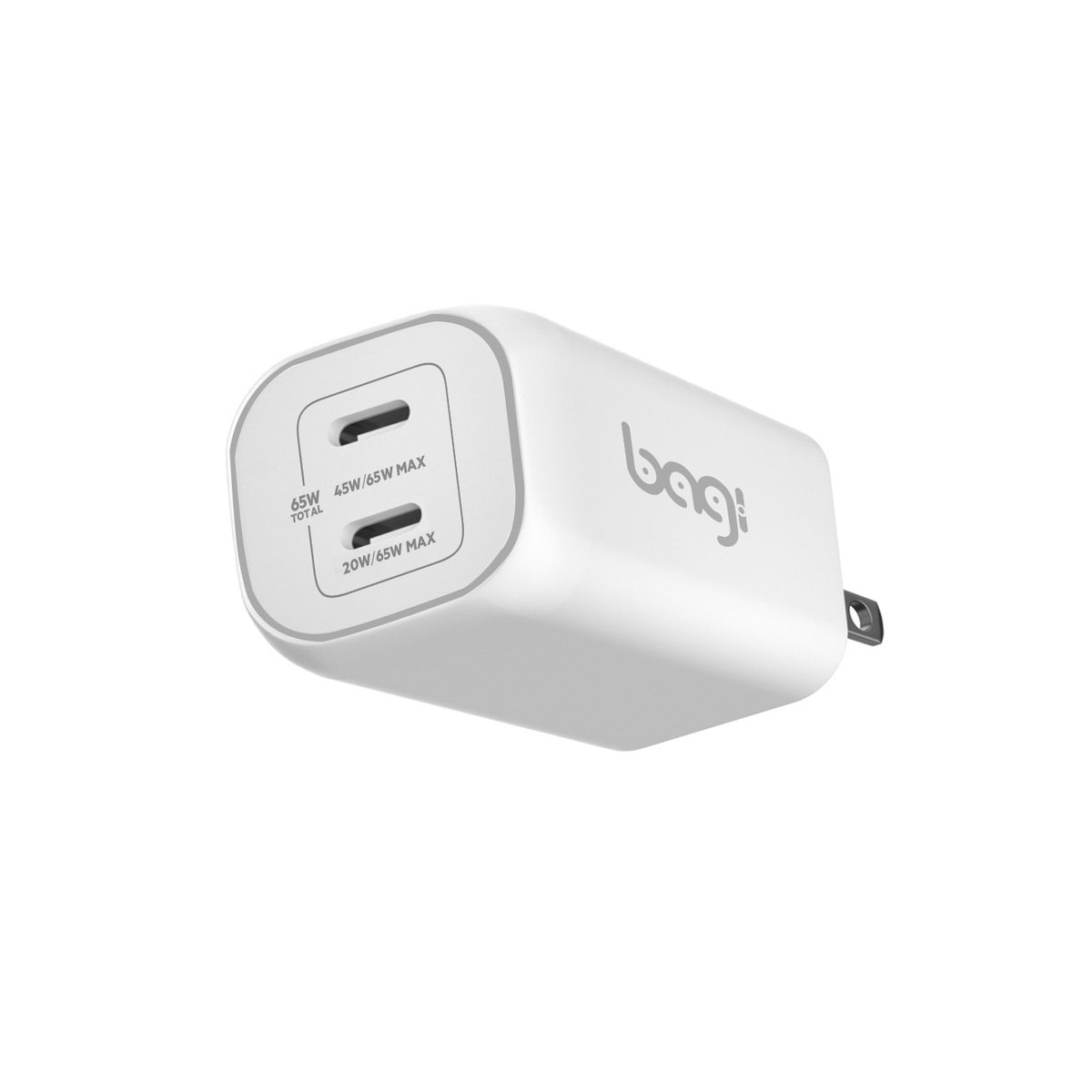 Củ sạc nhanh Bagi 65W 2 cổng Type-C PD65W – ảnh 10