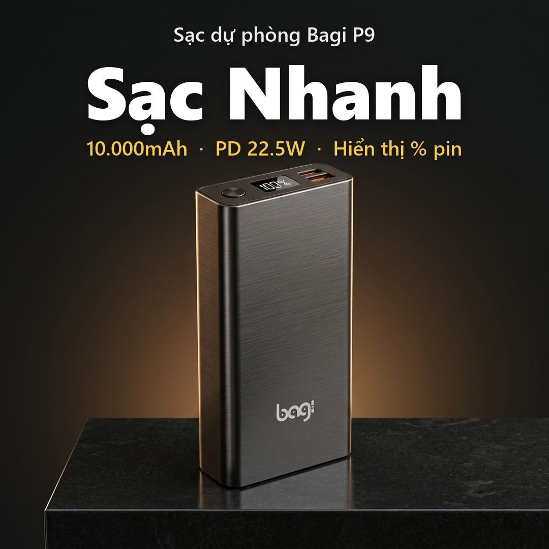 Pin sạc dự phòng Bagi P9 10.000mAh – poster