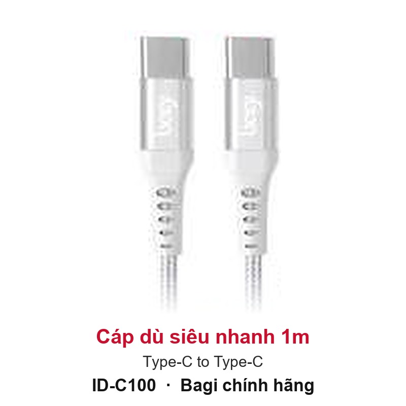 Cáp dù siêu nhanh Type-C to Type-C Bagi dài 1m ID-C100