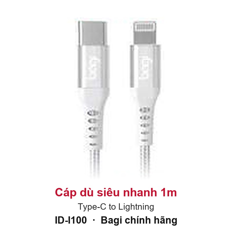 Cáp dù siêu nhanh Type-C to Lightning Bagi dài 1m ID-I100 – ảnh sản phẩm chính hãng Bagi