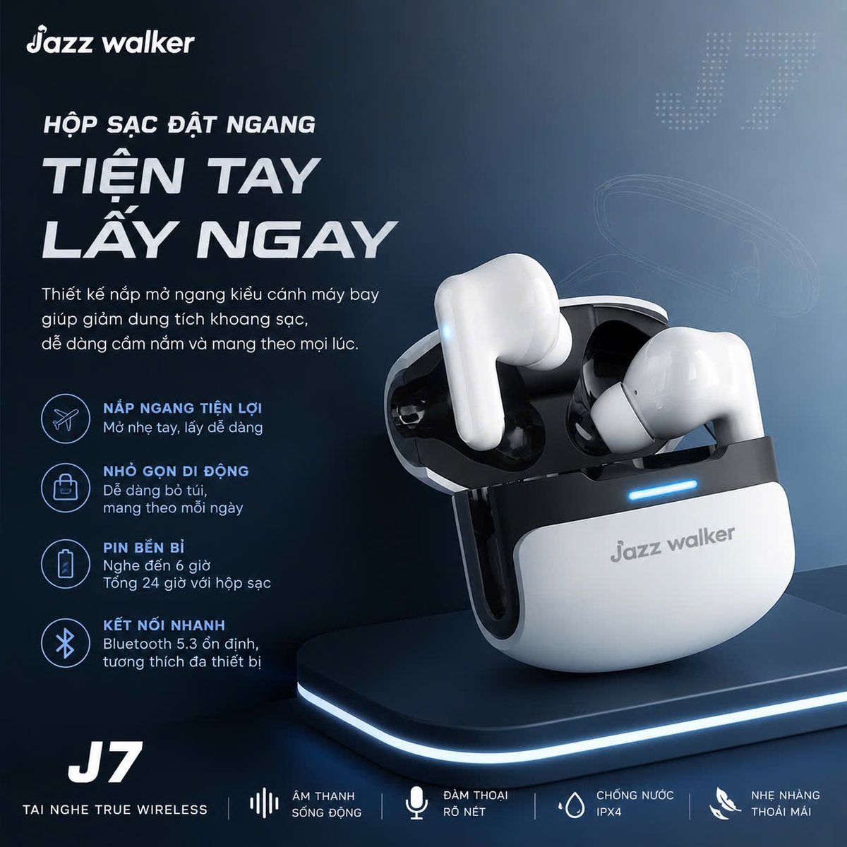 Tai Nghe Không Dây Bluetooth Jazzwalker J7 – Âm Thanh Đỉnh Cao, Tự Do Chuyển Động - ảnh 3