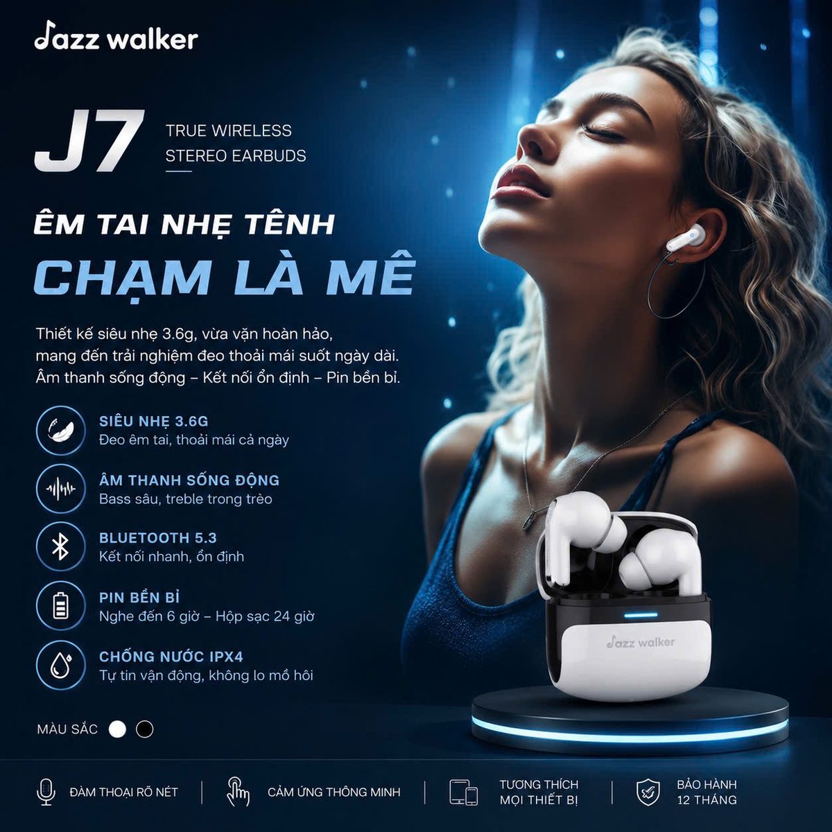 Tai Nghe Không Dây Bluetooth Jazzwalker J7 – Âm Thanh Đỉnh Cao, Tự Do Chuyển Động - ảnh 4