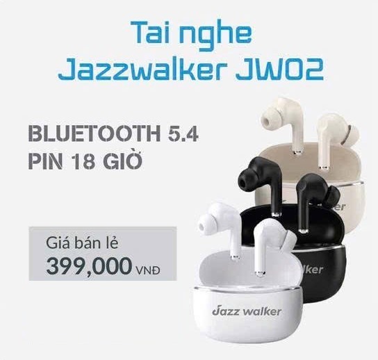 Tai Nghe Không Dây Bluetooth 5.4 Jazzwalker JW02 – Pin 18 Giờ, 3 Màu Thời Trang – ảnh 2