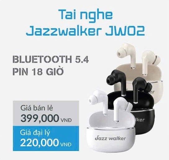 Tai Nghe Không Dây Bluetooth 5.4 Jazzwalker JW02 – Pin 18 Giờ, 3 Màu Thời Trang - ảnh 2