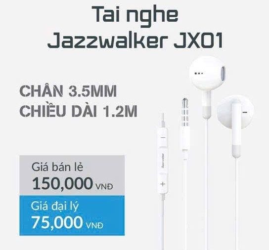 Tai Nghe Có Dây Jazzwalker JX01 – Chân 3.5mm, Dài 1.2m, Mic Đàm Thoại - ảnh 2